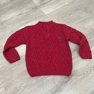Red Long Sleeve Wool Sweater Button Down neck for 2-3 years old Brand new
